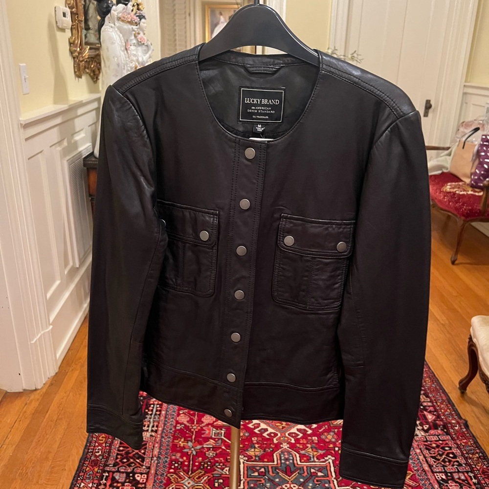Lucky brand buttery soft black leather jacket-M